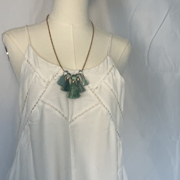 Miss Ivy Pearl turquoise Tassel necklace - Picture 1 of 4
